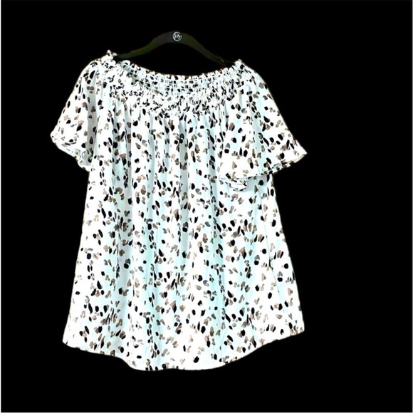 FSL+Appeal size large cheetah print off the shoulders blouse - Picture 1 of 6